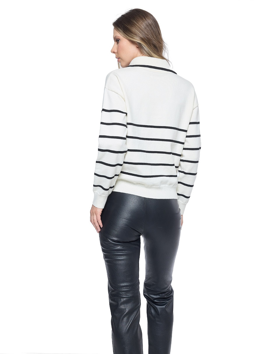 Suéter cuello camisero para mujer 4