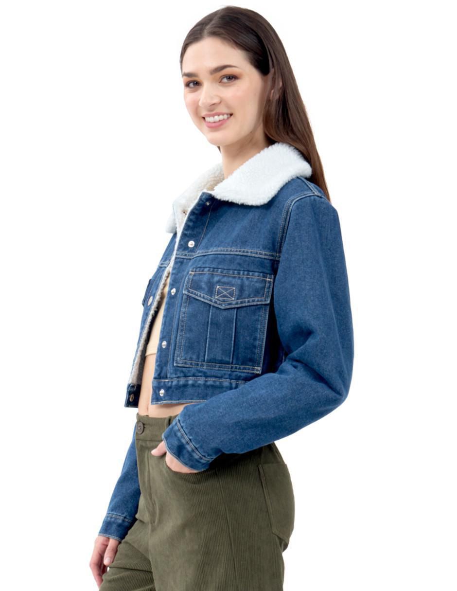 "chamarra" denim forever 21 con forro no impermeable "de" algodón "para mujer"