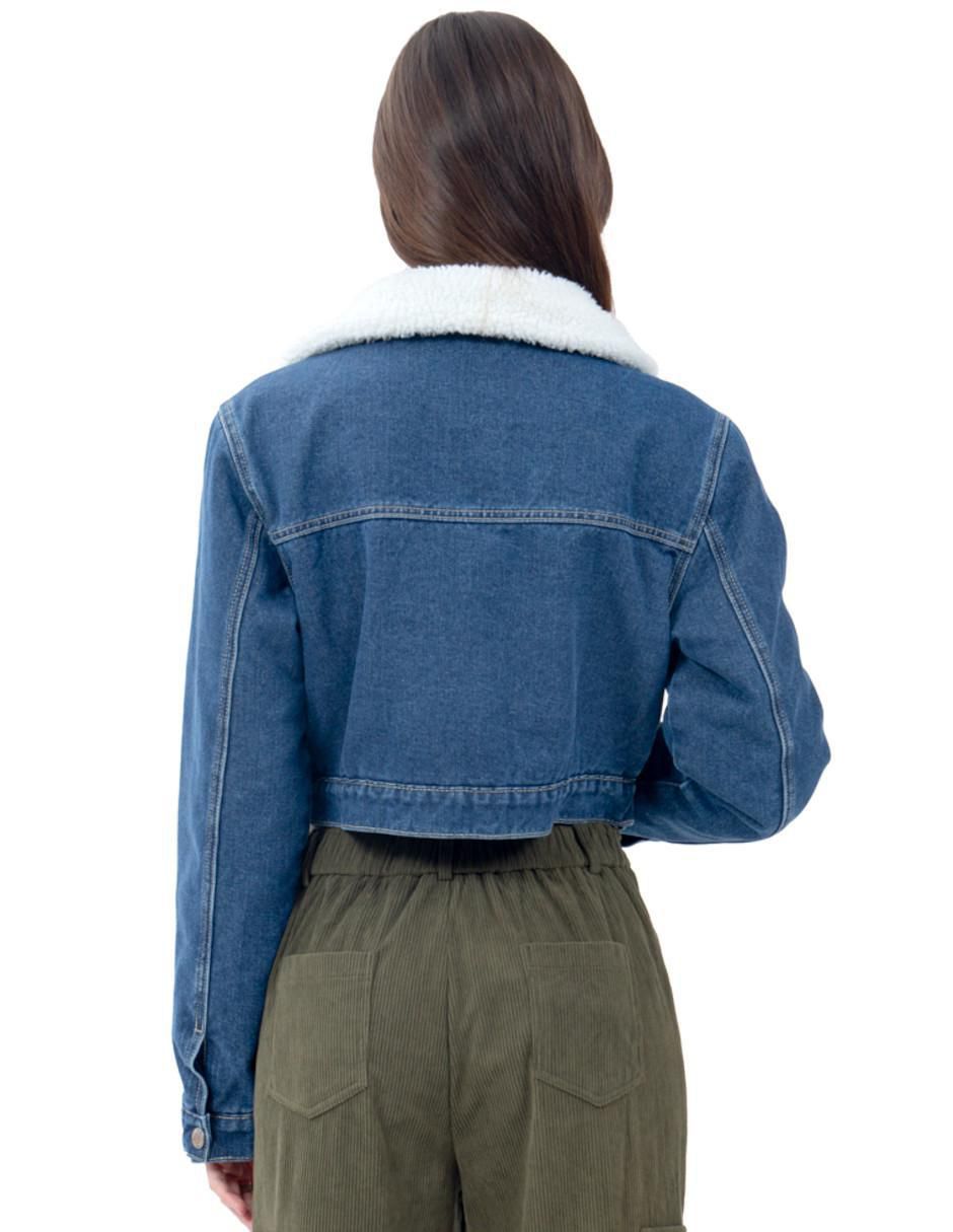 "chamarra" denim forever 21 con forro no impermeable "de" algodón "para mujer"