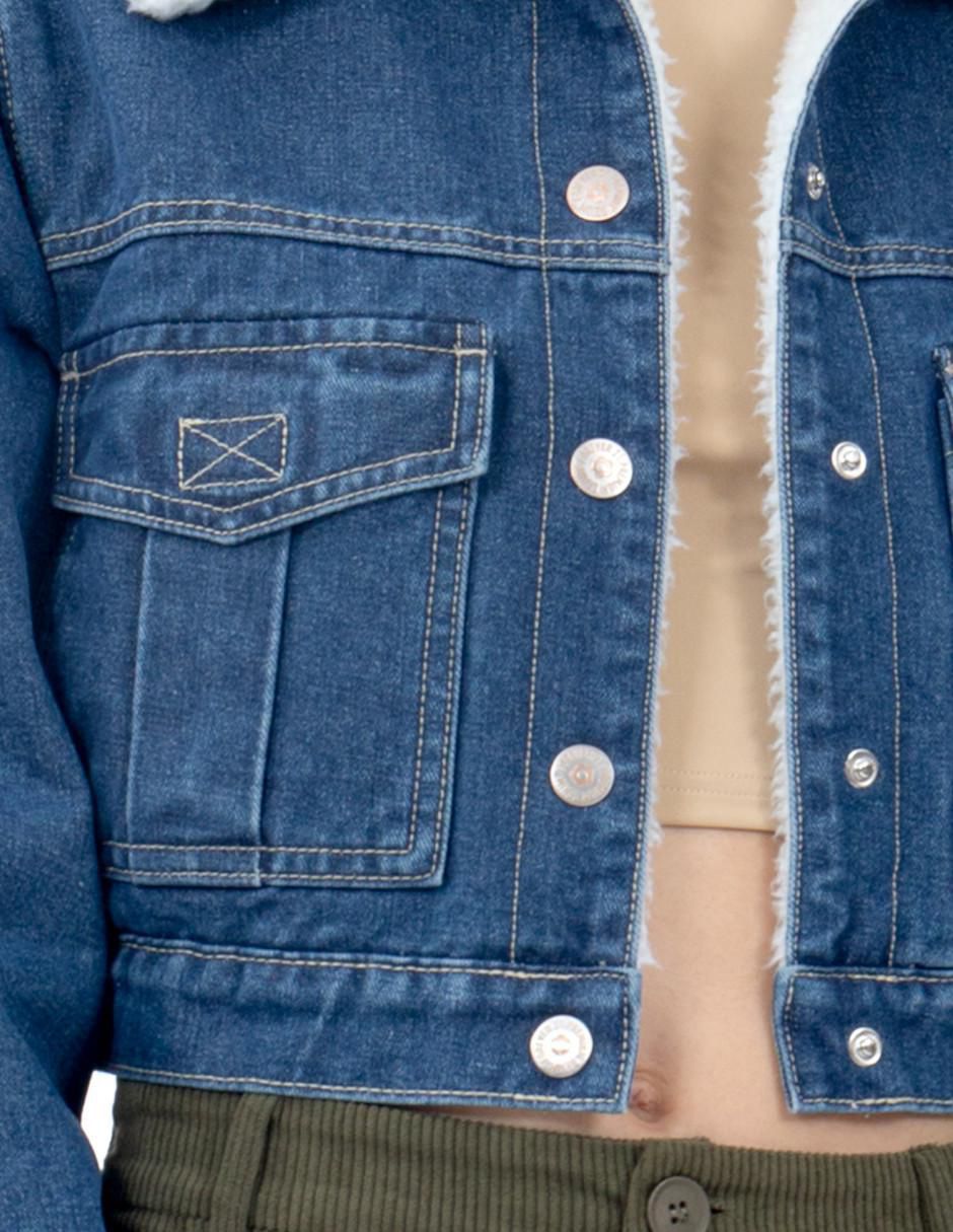 "chamarra" denim forever 21 con forro no impermeable "de" algodón "para mujer"