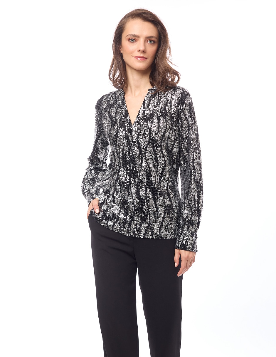 Blusa manga larga para mujer
