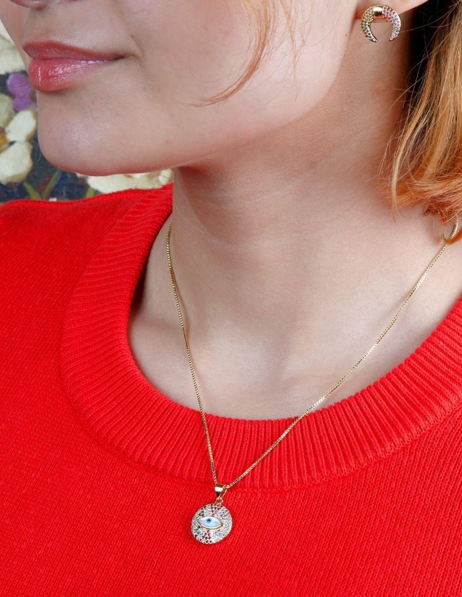 Collar de ojo Eylune de baño de oro 18 K 5