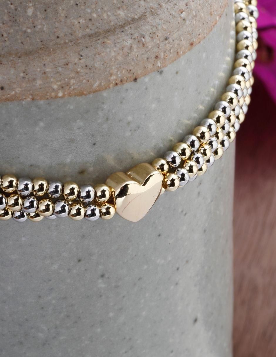 Pulsera yoiko "de" aleación de metal 18 k duoré "con acabado"