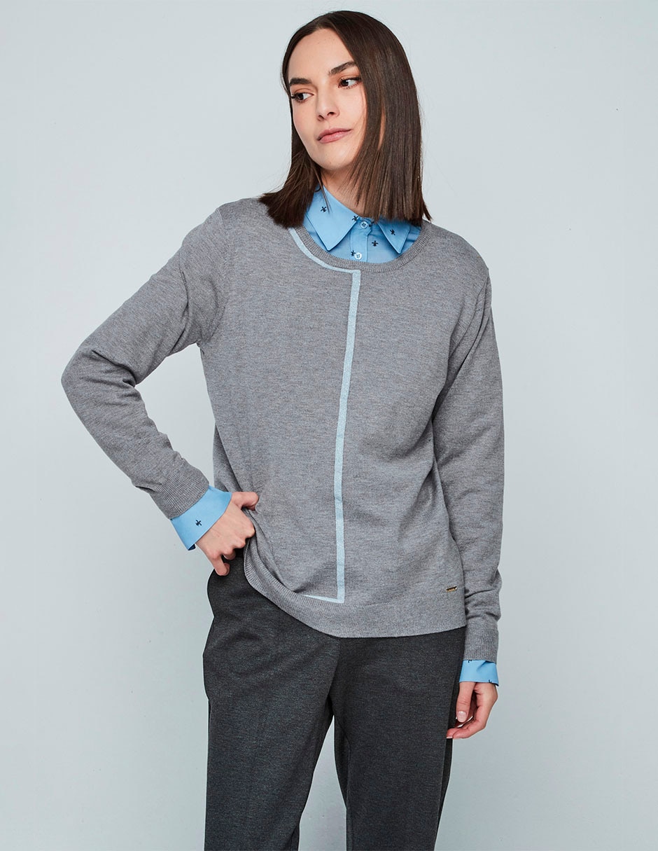 Suéter cuello redondo para mujer 6