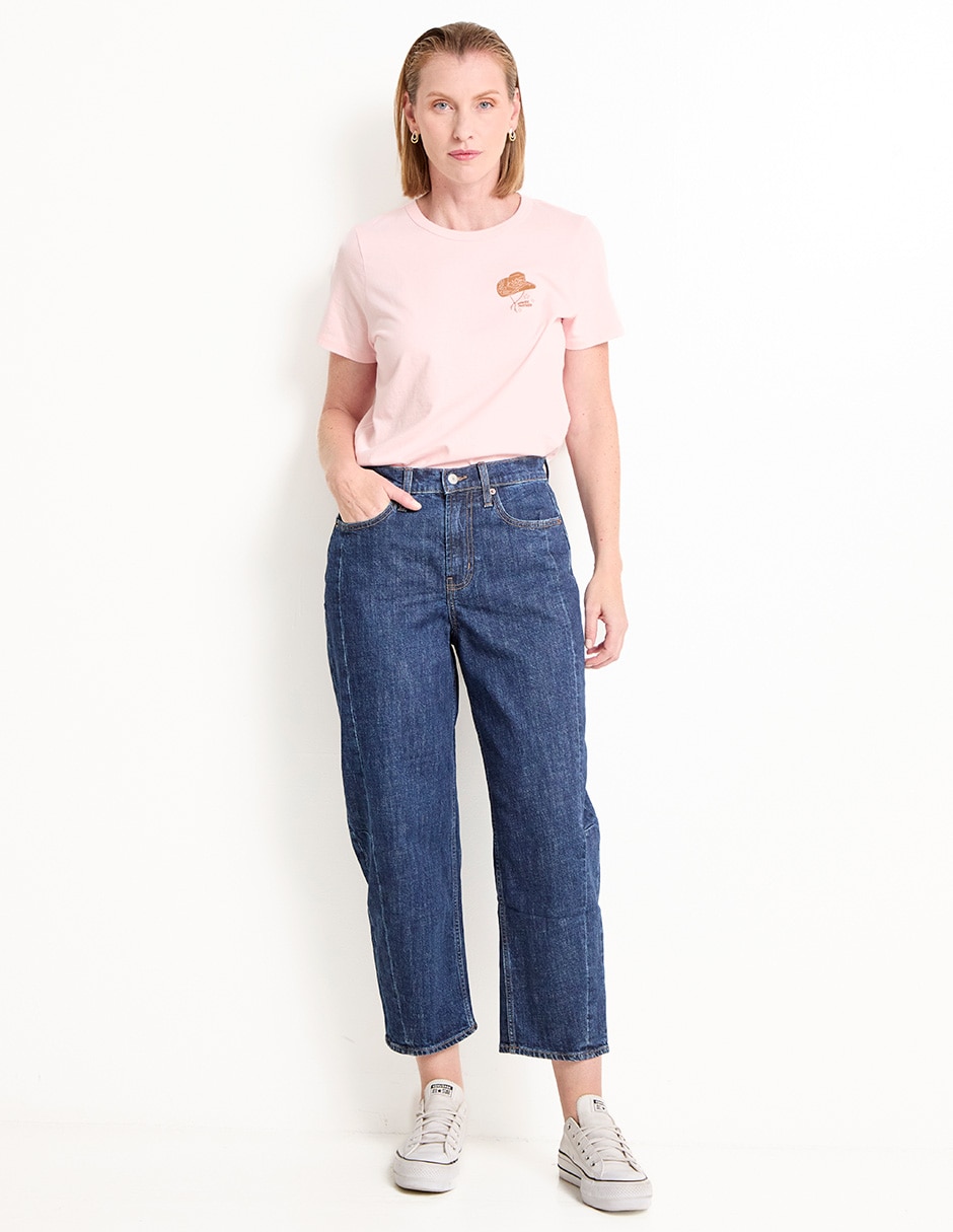 Playera manga corta cuello redondo para mujer 3