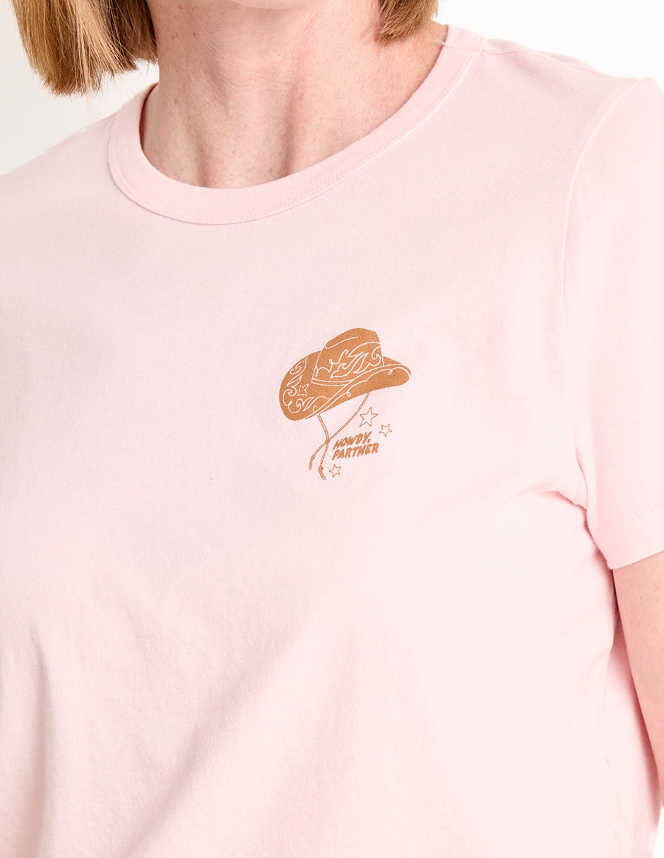 Playera manga corta cuello redondo para mujer 4