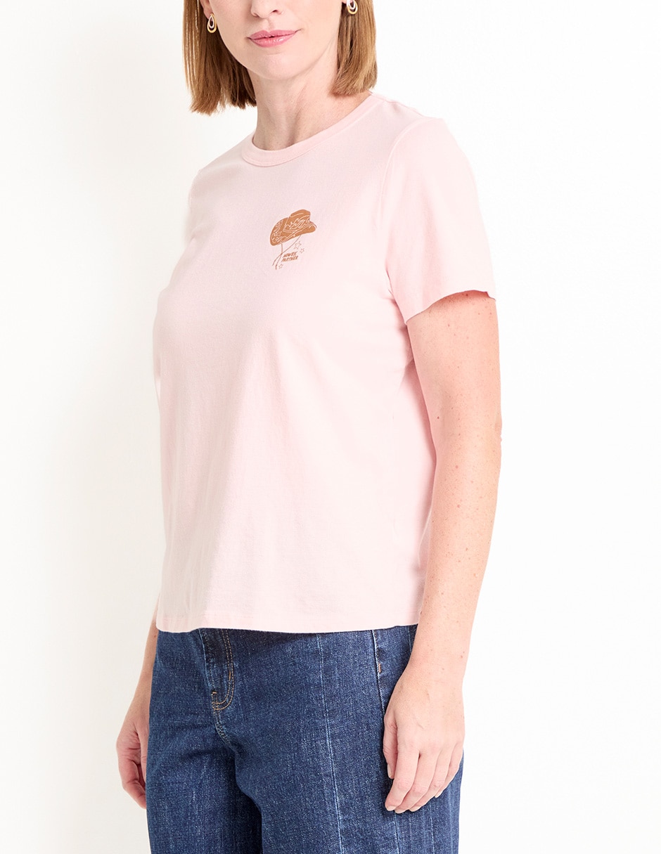 Playera manga corta cuello redondo para mujer 5