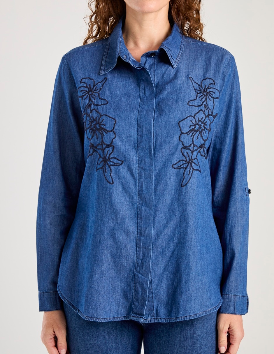 Blusa camisera manga larga para mujer 5