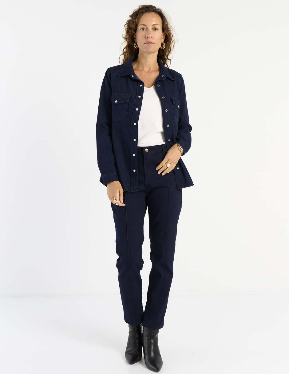 Blusa camisera manga larga para mujer 3