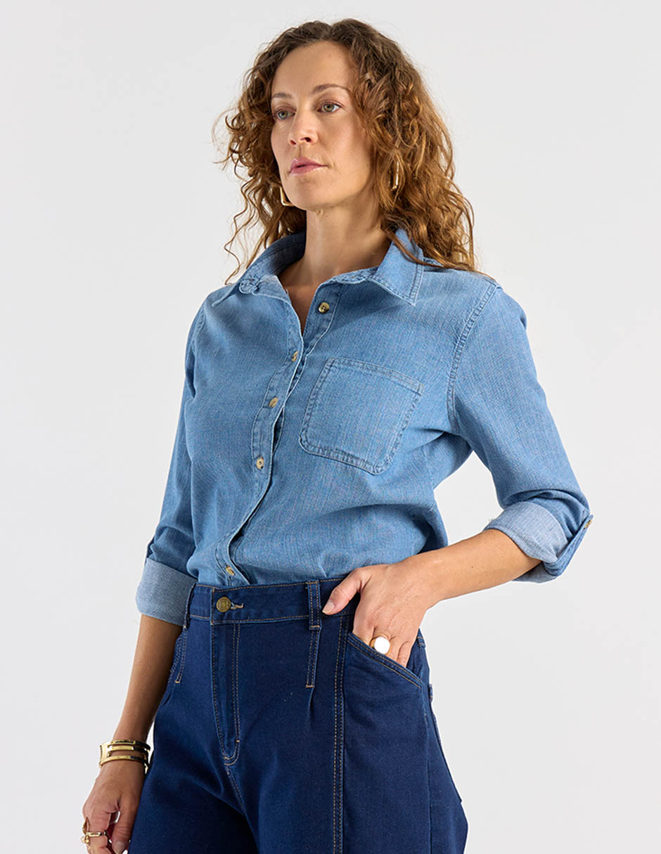 Blusa camisera Lieb manga larga para mujer Blusa camisera Lieb manga larga para mujer
