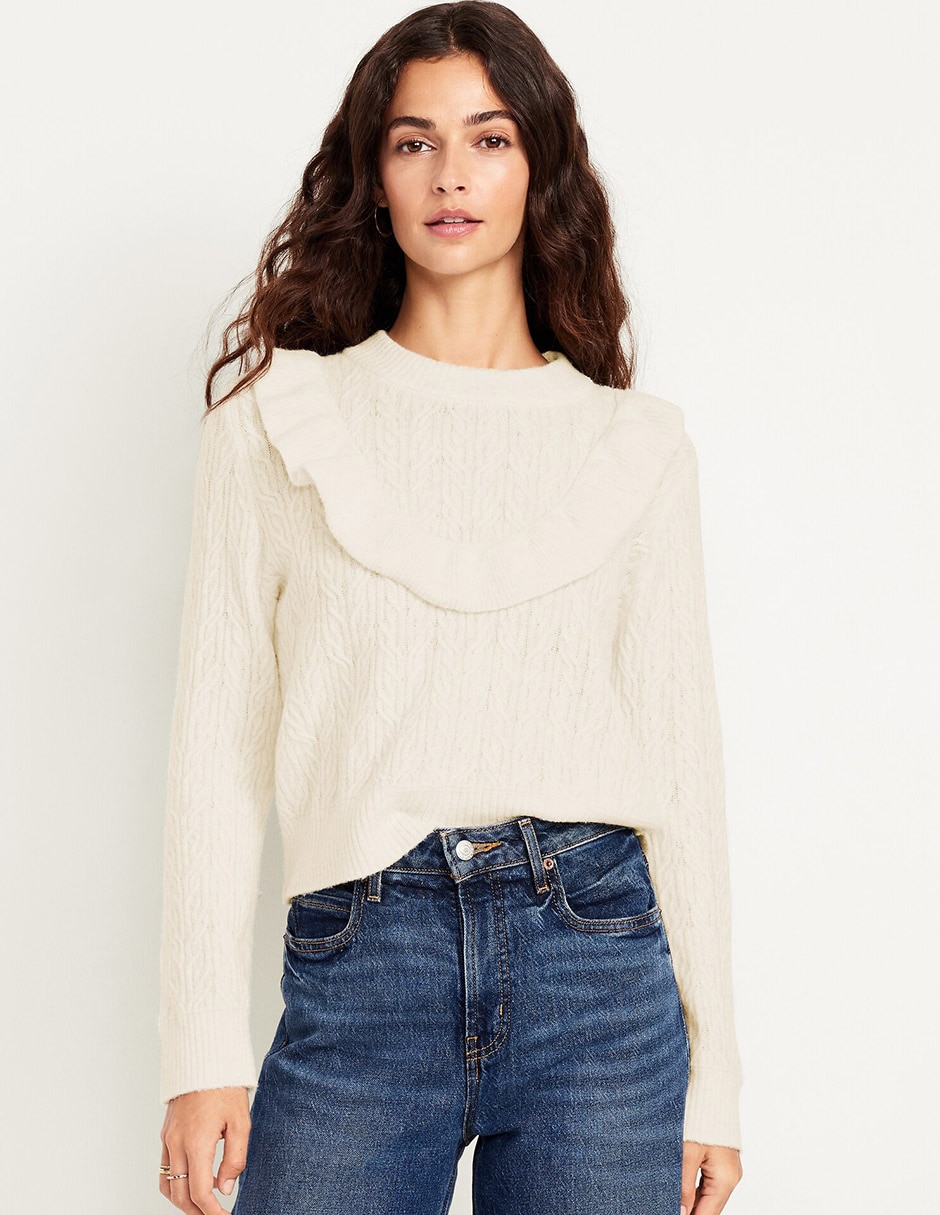 Suéter cuello redondo para mujer