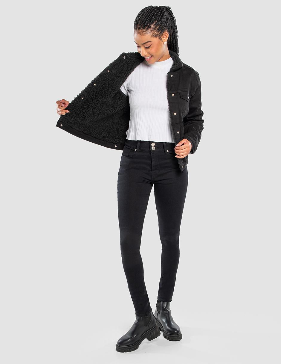 Chamarra cazadora Moda de mezclilla para mujer 6