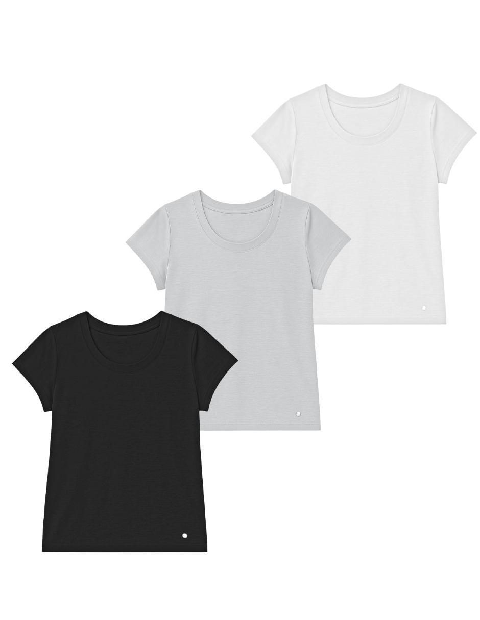 Set playera manga corta Cropped cuello redondo para mujer Set playera manga corta Cropped cuello redondo para mujer