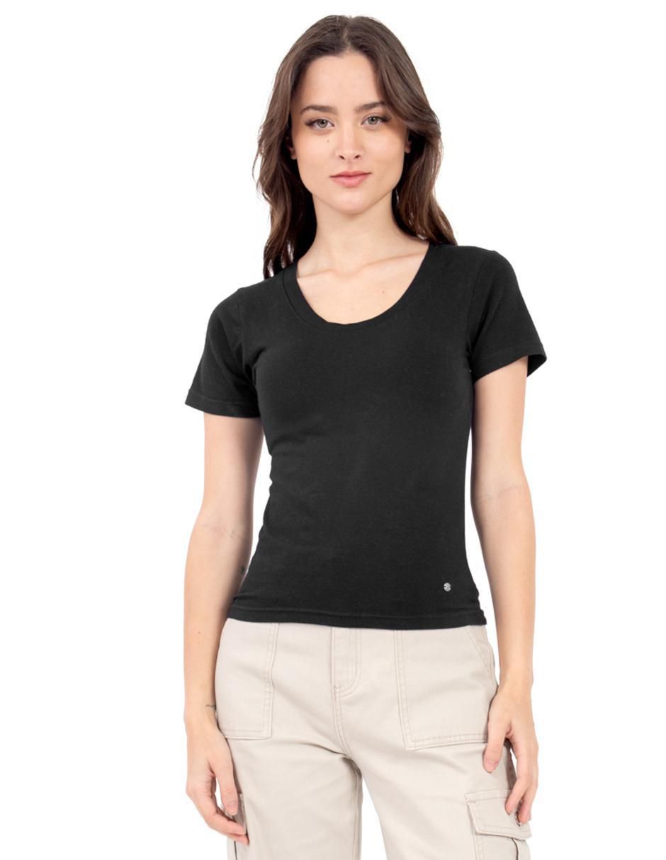 Set playera manga corta Cropped cuello redondo para mujer 4