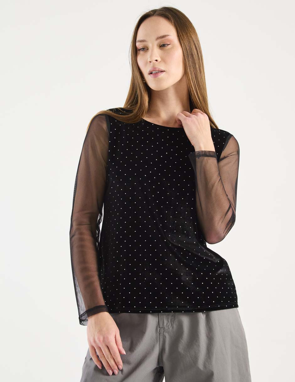 Blusa manga larga para mujer