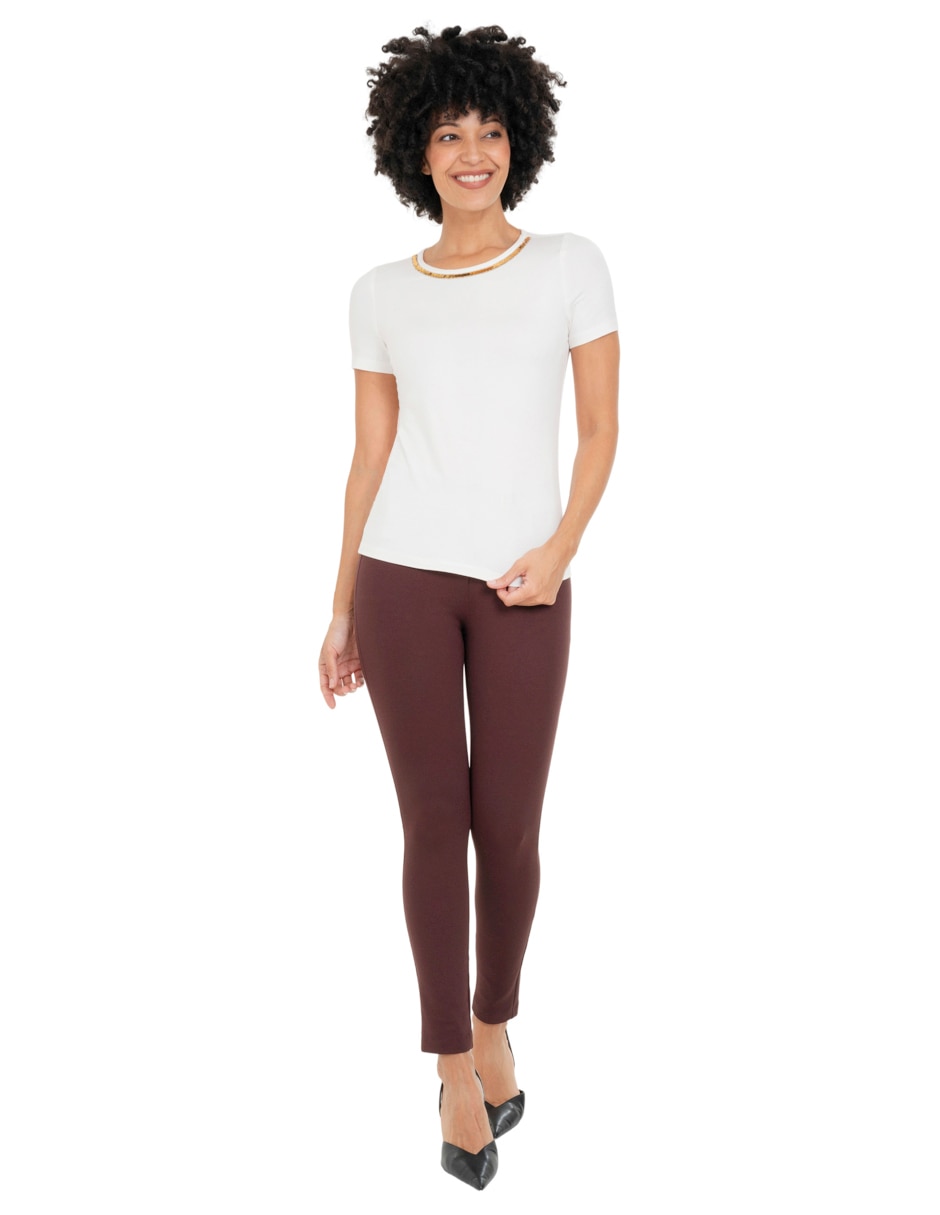 Playera manga corta cuello redondo para mujer 2