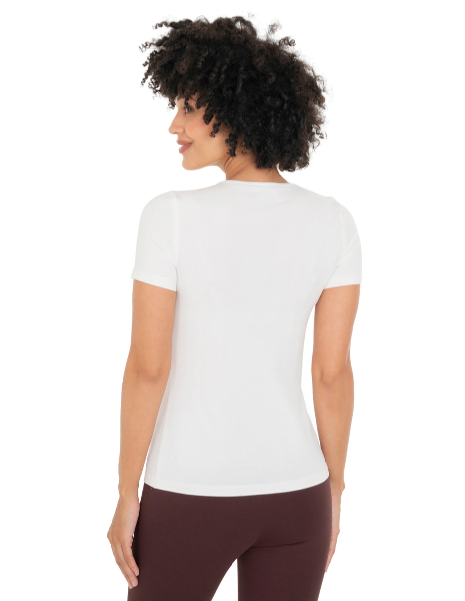 Playera manga corta cuello redondo para mujer 3