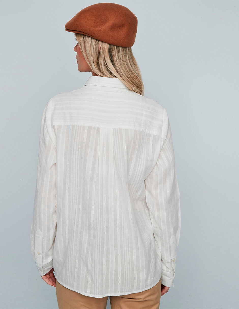 Blusa camisera manga larga para mujer 5