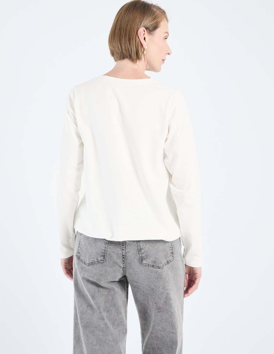 Playera manga larga cuello redondo para mujer 2