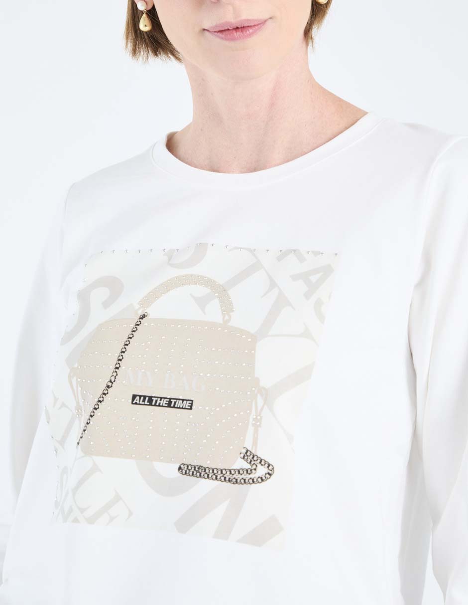 Playera manga larga cuello redondo para mujer 4