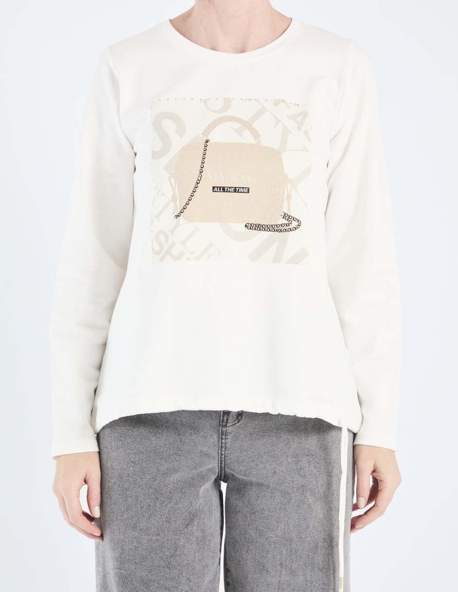 Playera manga larga cuello redondo para mujer 5
