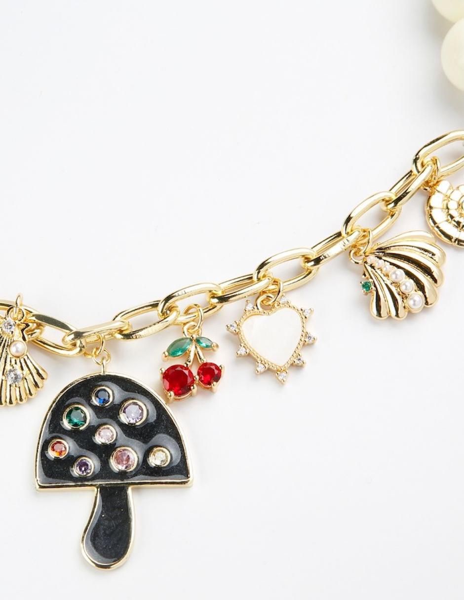 Collar de hongo Charmelia de baño de oro 18 K 4