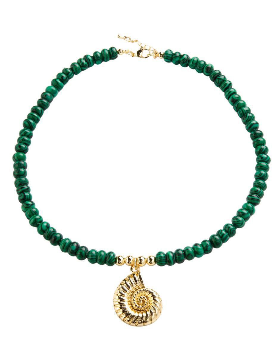Collar de caracol Esmerália de baño de oro 18 K