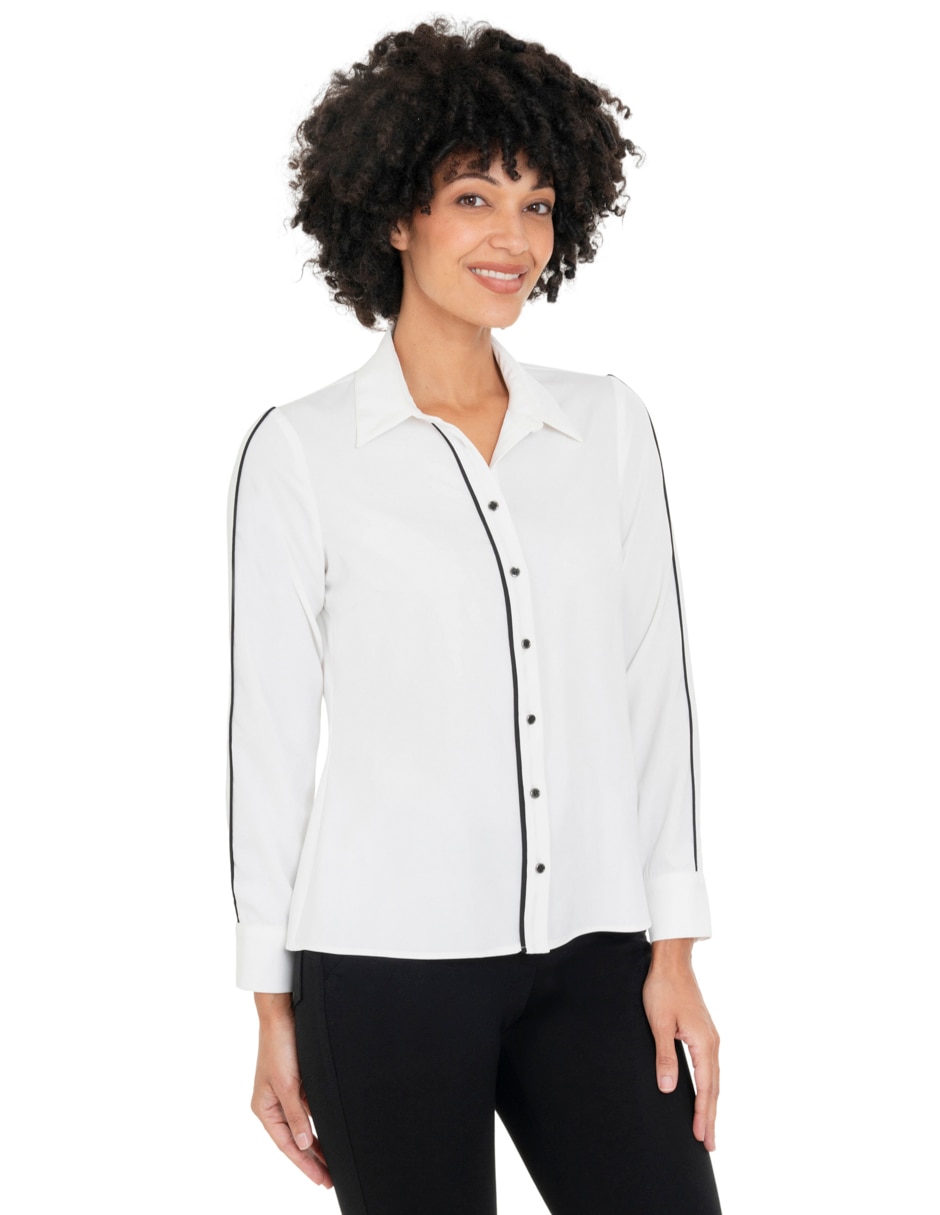 Blusa camisera manga larga para mujer 1
