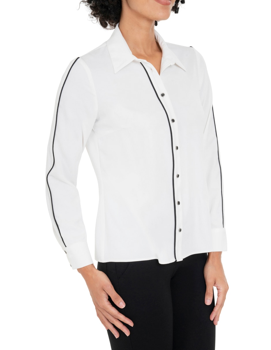 Blusa camisera manga larga para mujer 4