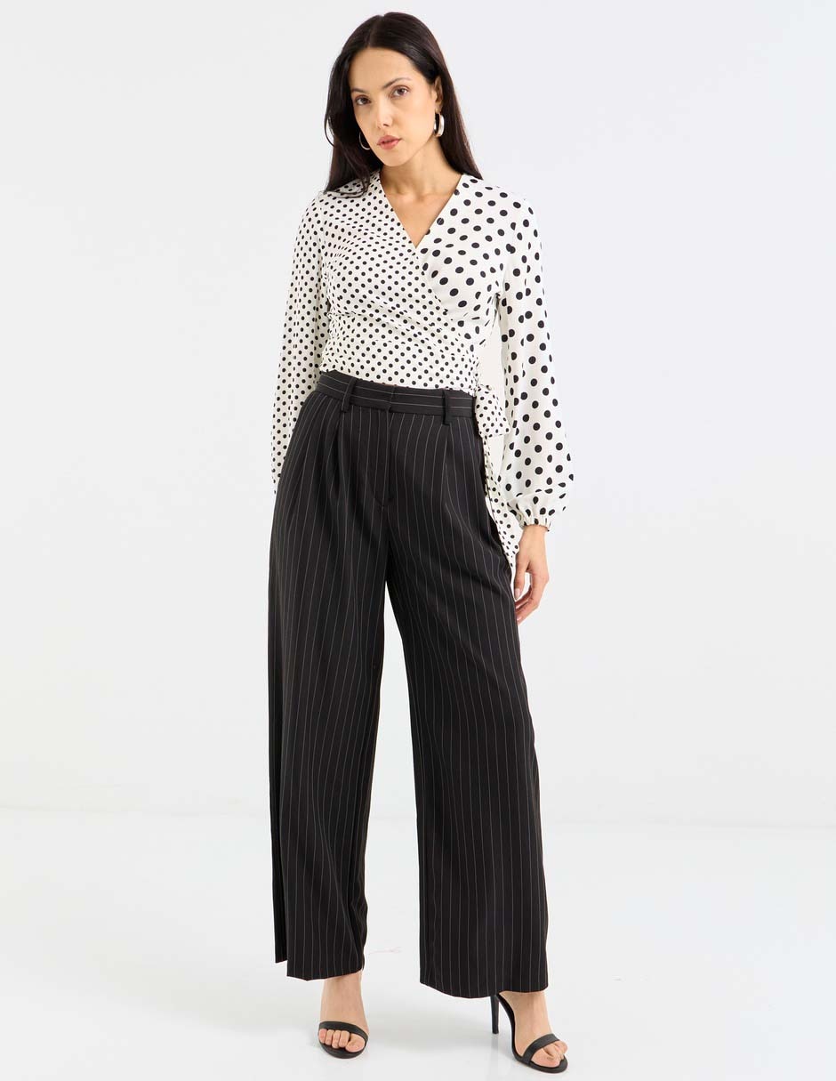 Blusa envolvente manga larga para mujer 3