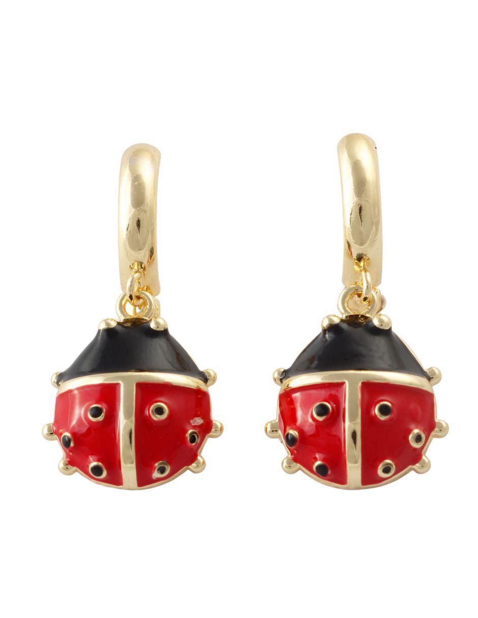 Aretes cortos de catarina Catarinette baño de oro 18 k