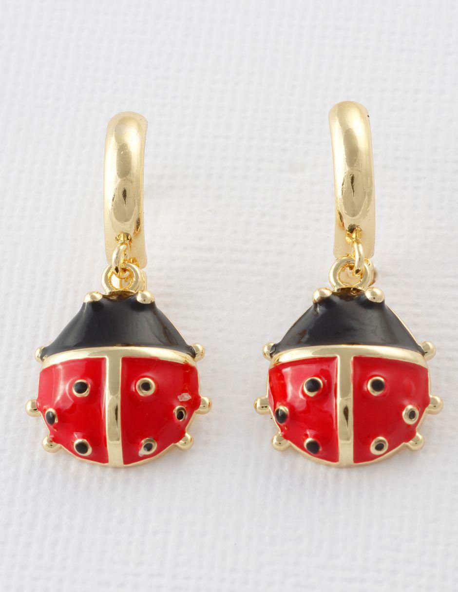 Aretes cortos de catarina Catarinette baño de oro 18 k 3