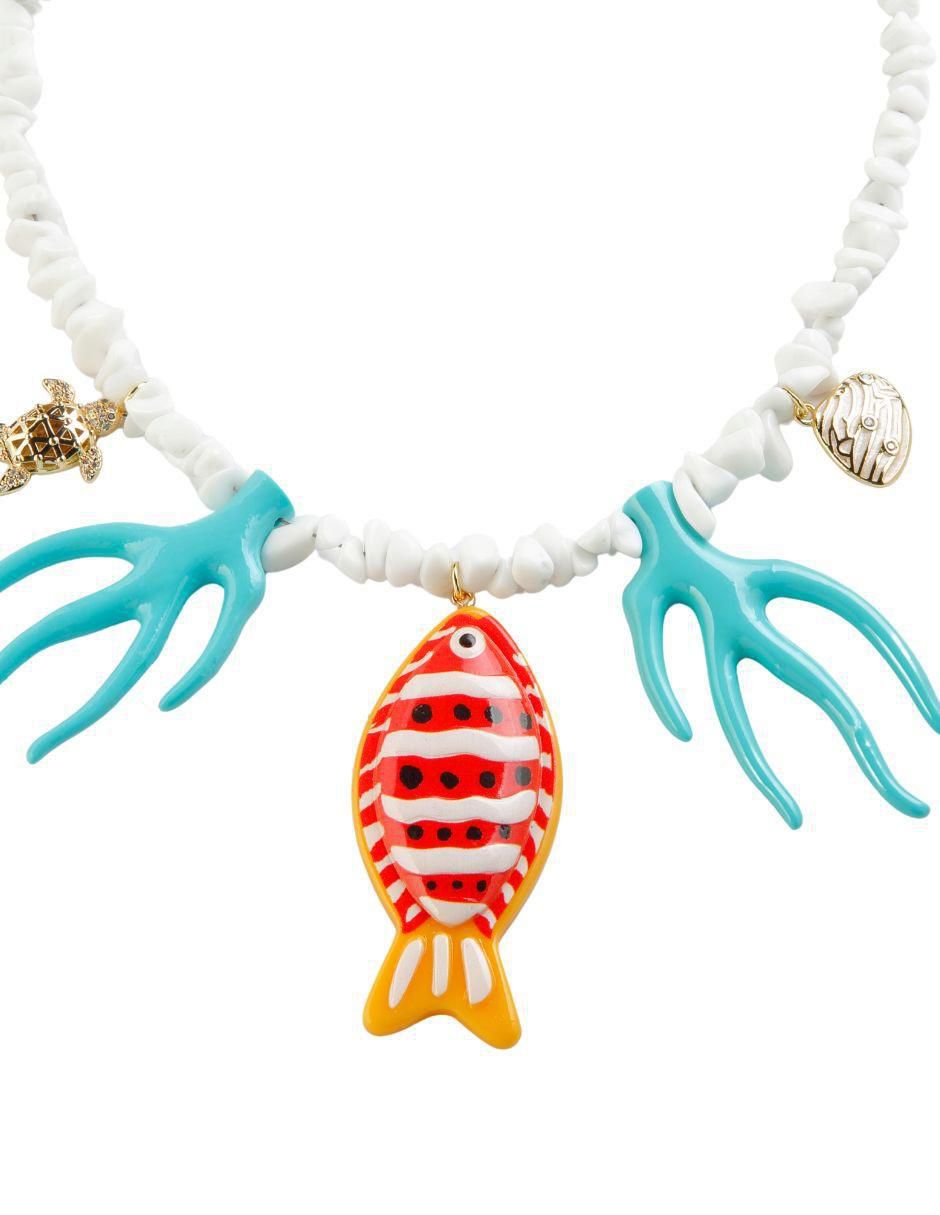Collar de peces Océanea de baño de oro 18 K
