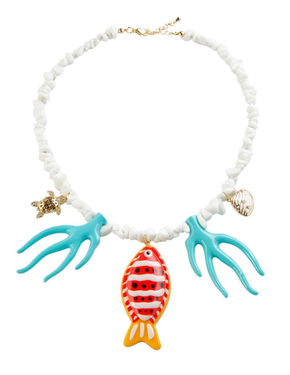 Collar de peces Océanea de baño de oro 18 K 7