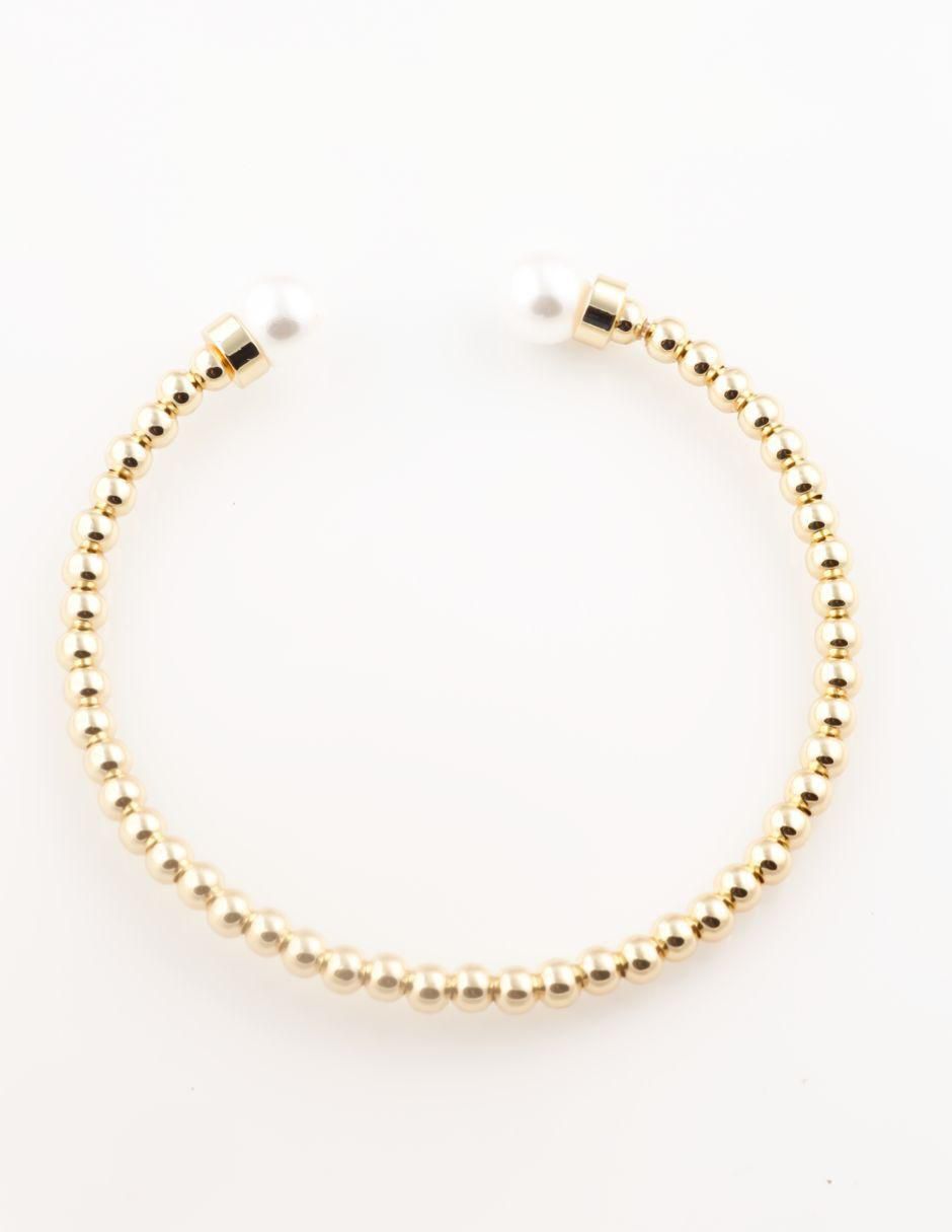Brazalete Linéale Perla con acabado baño de oro 3