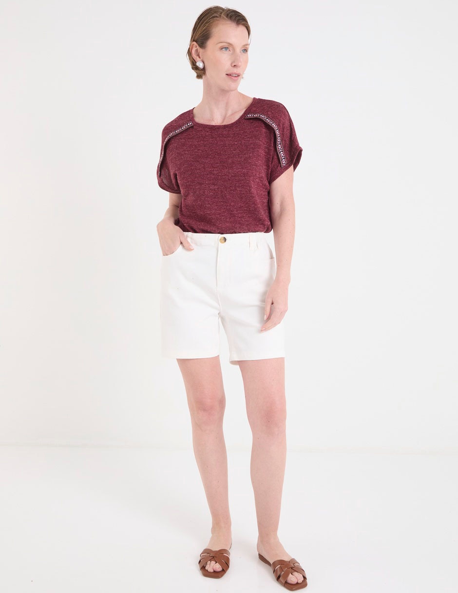 Playera manga corta cuello redondo para mujer 3
