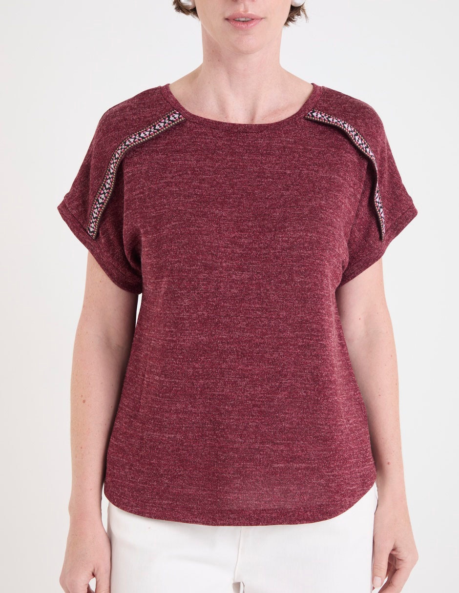 Playera manga corta cuello redondo para mujer 5