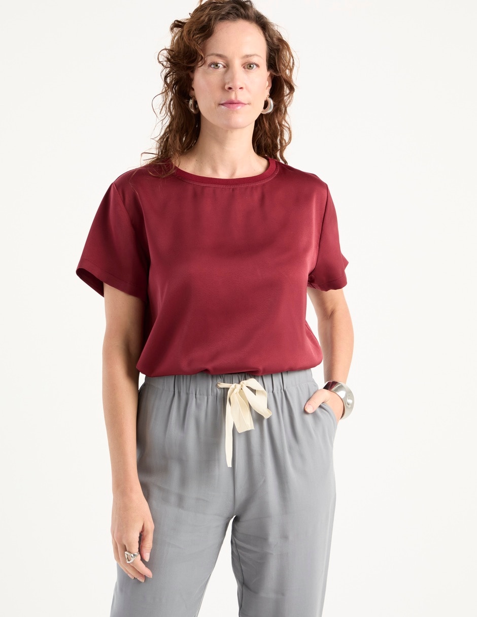 Blusa manga corta para mujer