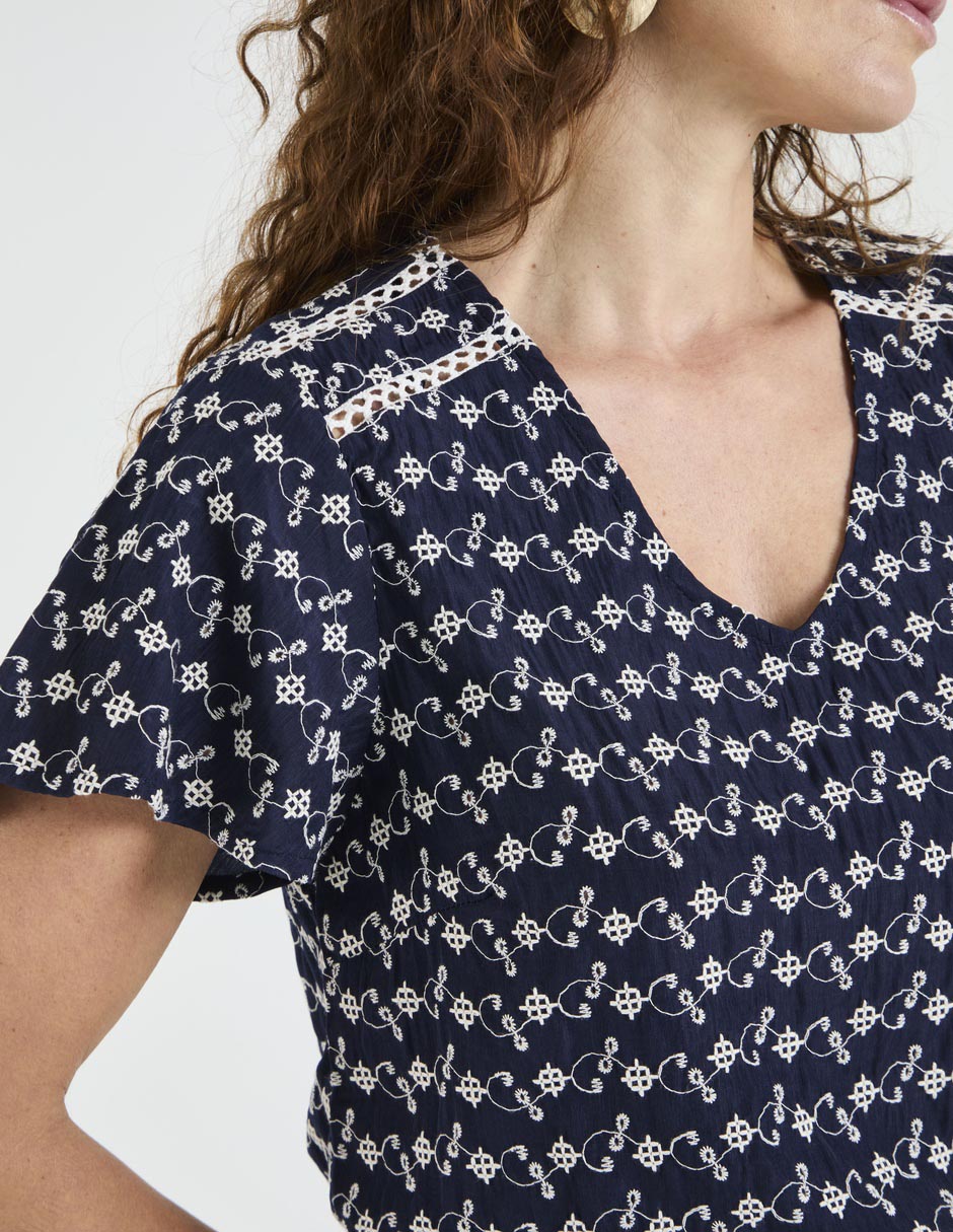 Blusa manga corta para mujer 4