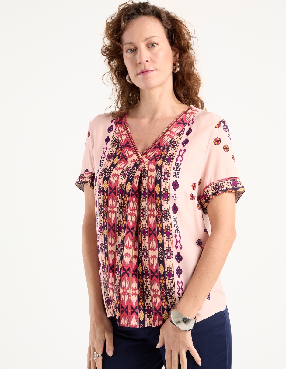 Blusa manga corta para mujer