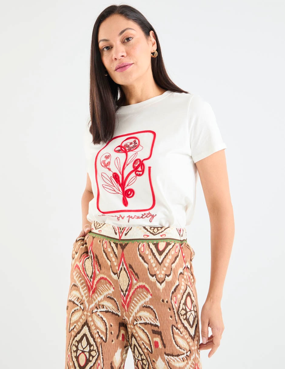 Playera manga corta cuello redondo para mujer 2