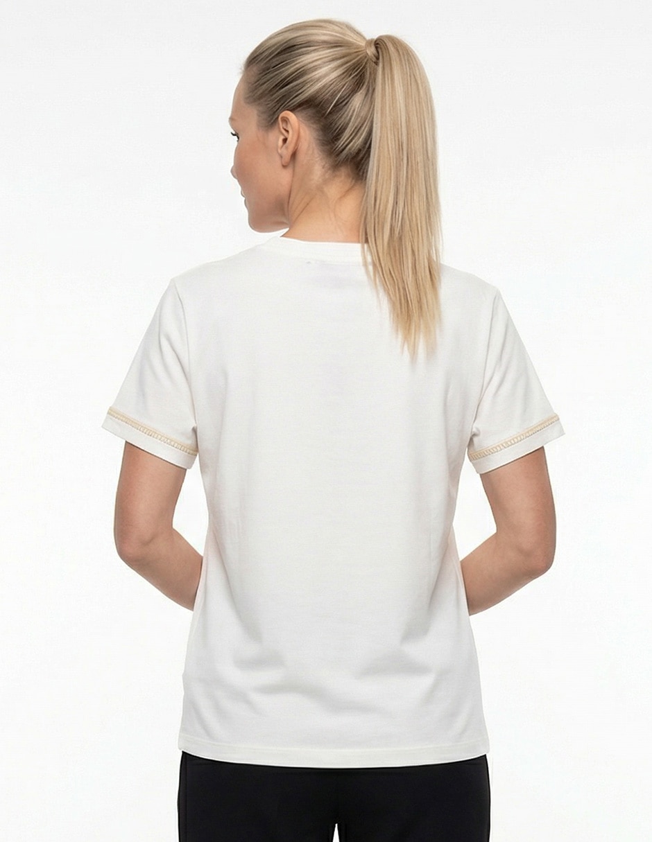 Playera manga corta cuello redondo para mujer 5