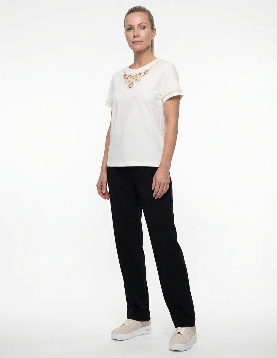 Playera manga corta cuello redondo para mujer 6