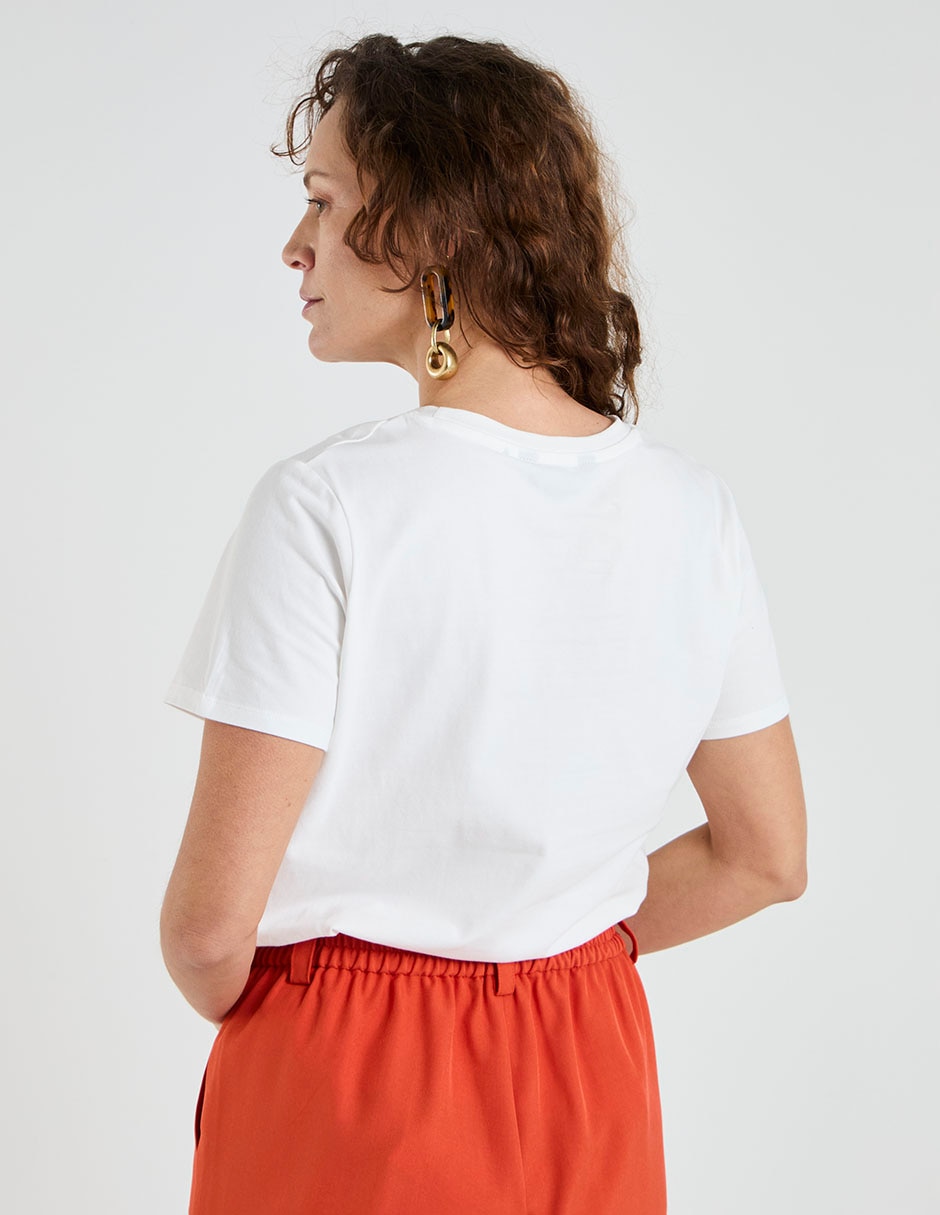 Playera manga corta cuello redondo para mujer 2