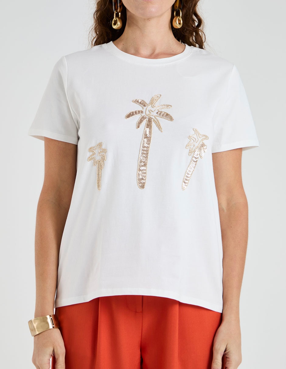 Playera manga corta cuello redondo para mujer 5