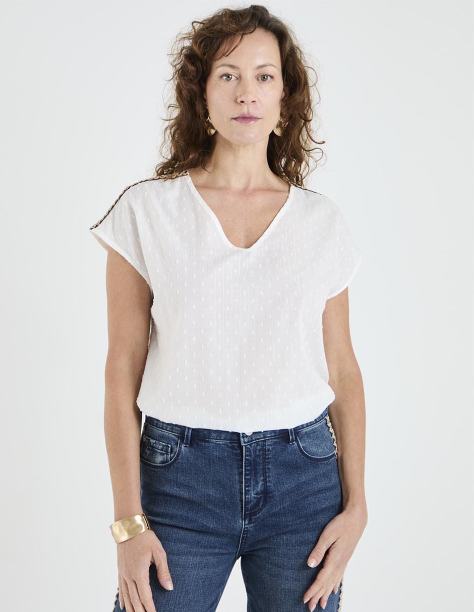 Blusa manga corta para mujer