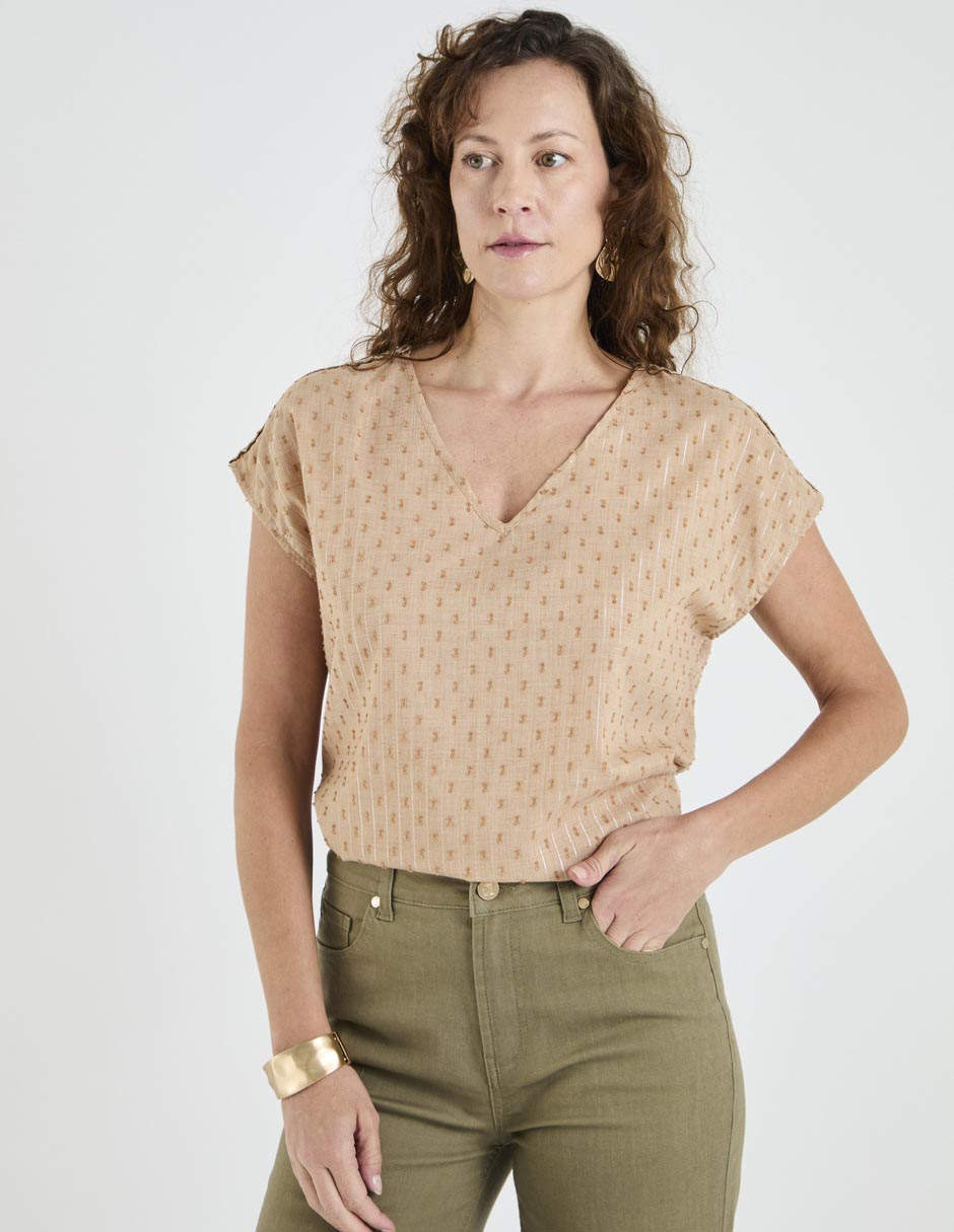 Blusa manga corta para mujer