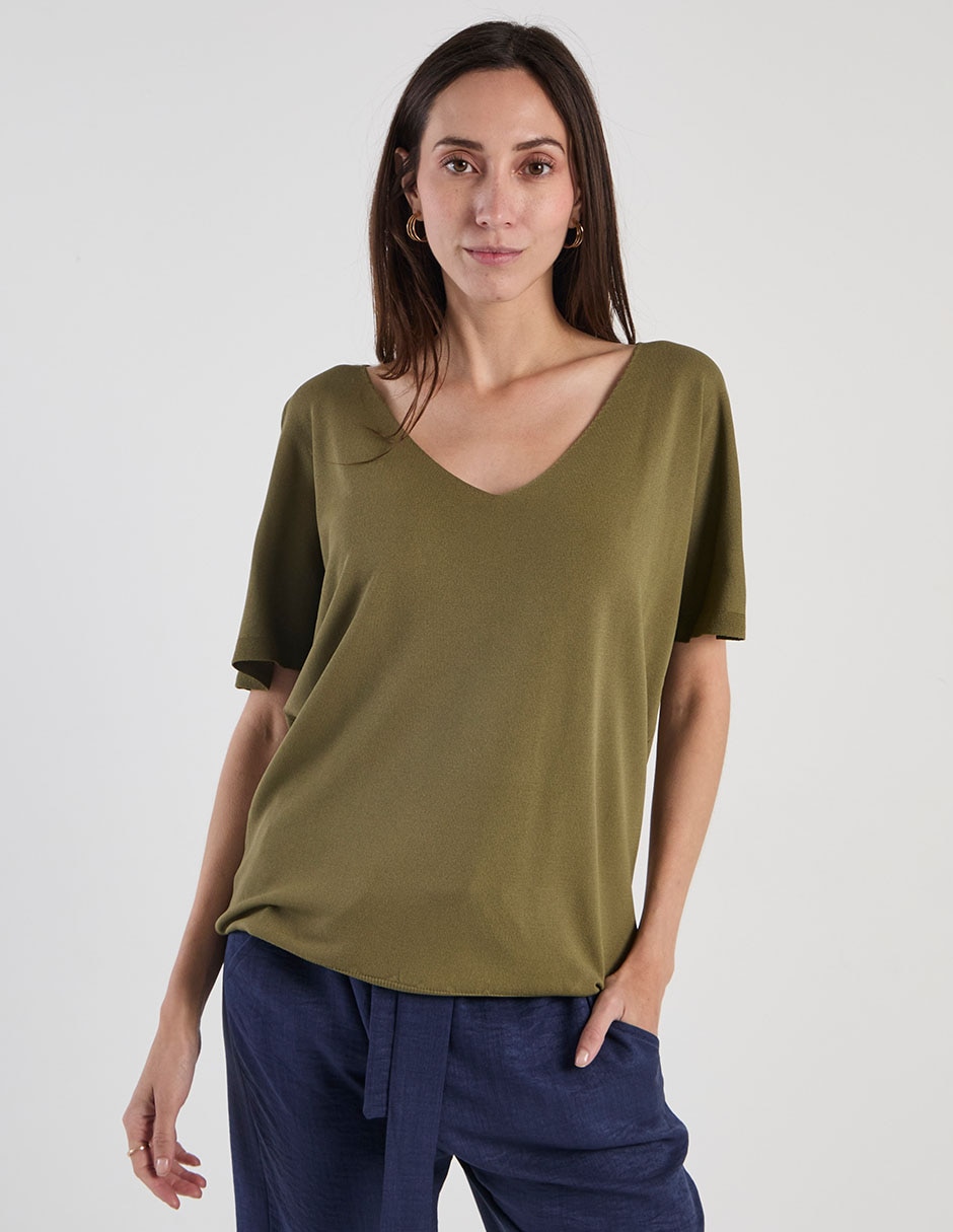 Blusa manga corta para mujer