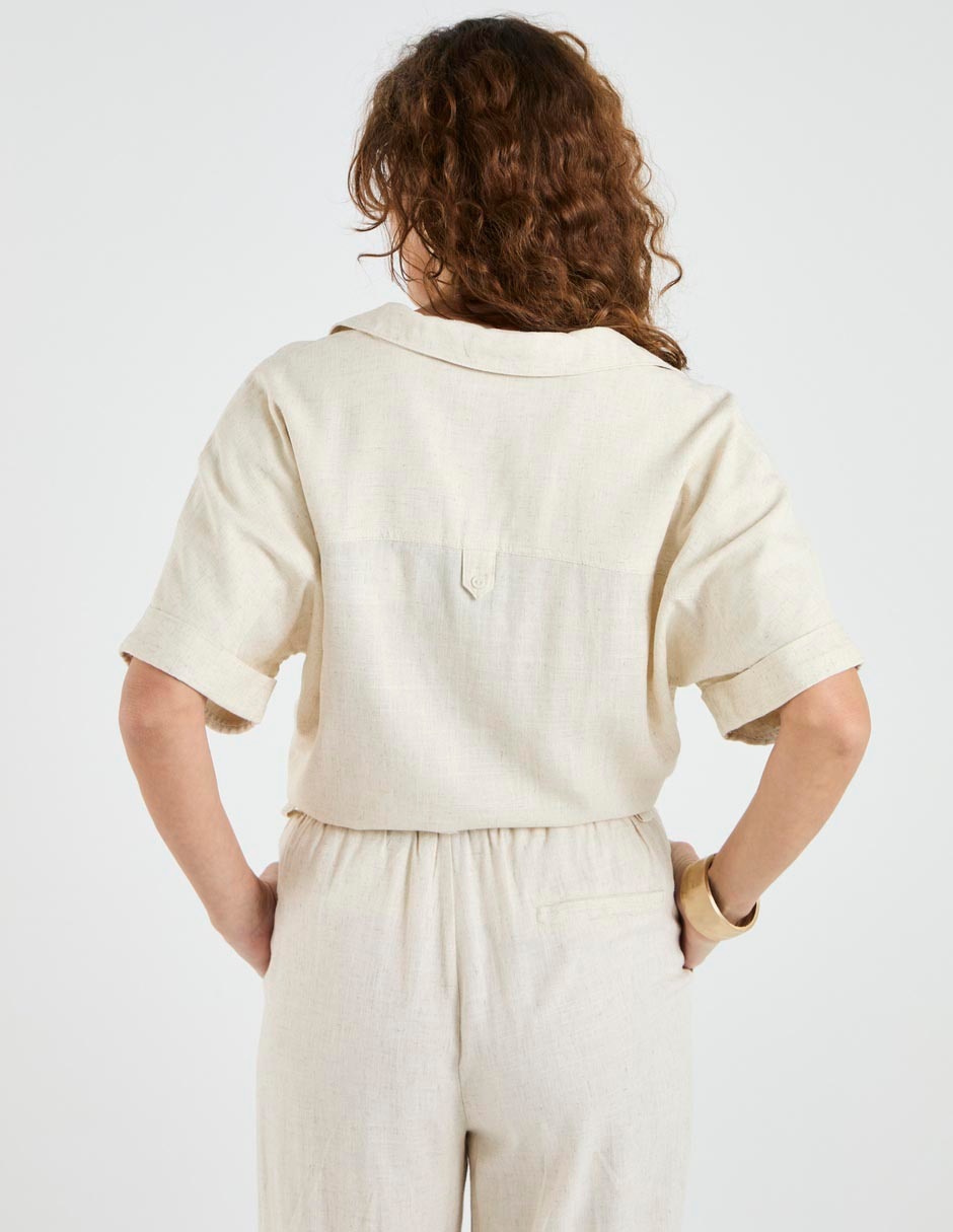 Blusa camisera manga al codo para mujer 2