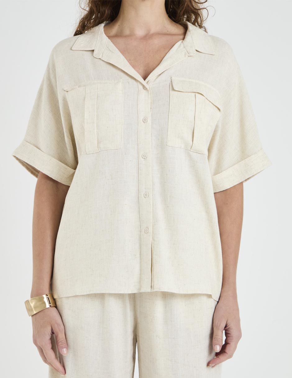 Blusa camisera manga al codo para mujer 5